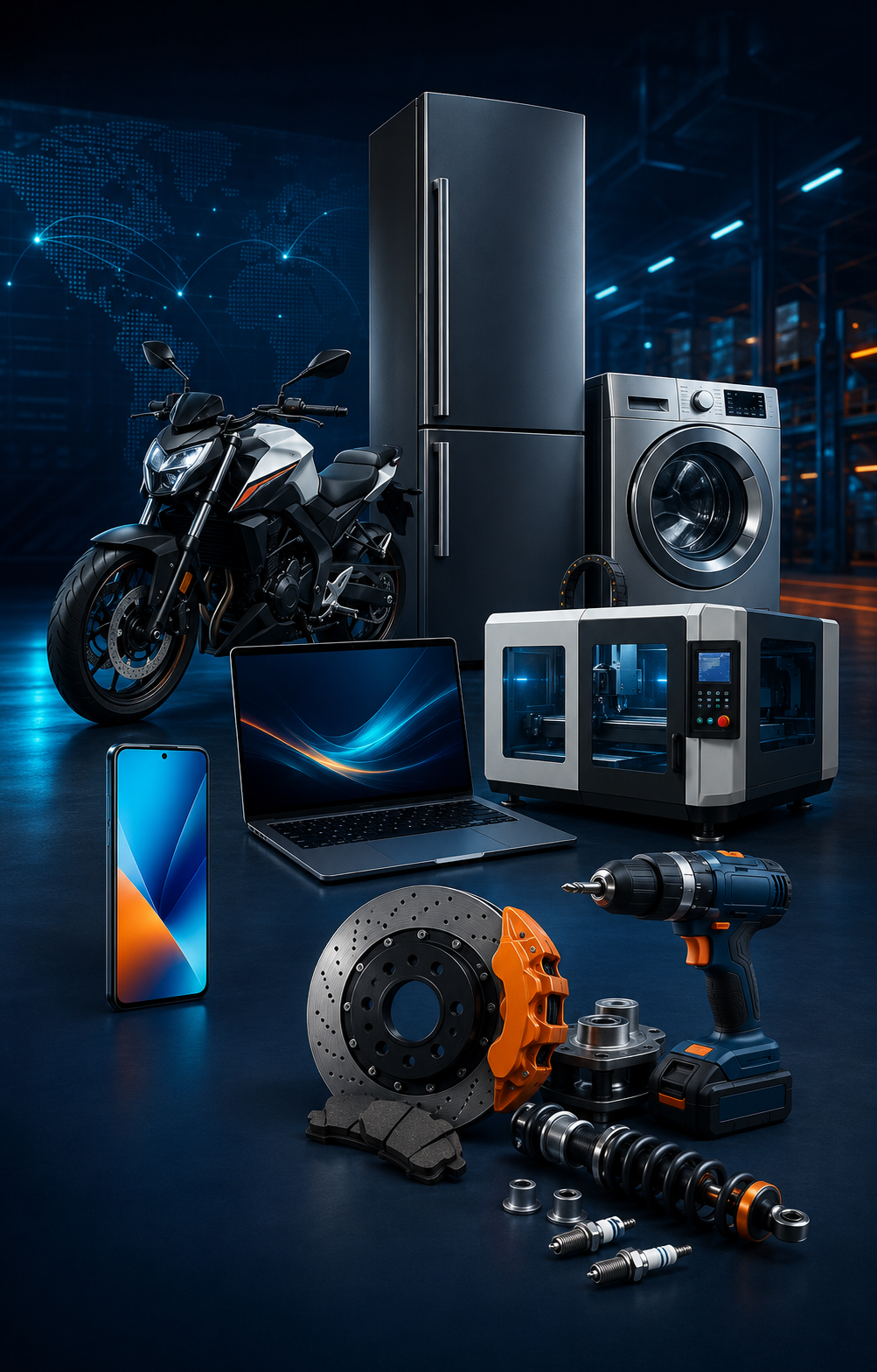 Tecnología, electrodomésticos, repuestos y maquinaria de importación